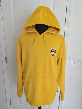 Vans Men's Yellow Pullover Hoodie with Chest Logo